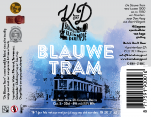 Blauwe tram bier etiket